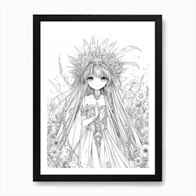 Flower Girl Cool Illustration Art Print