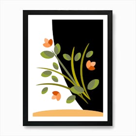 flower and leaf plants trendy design Art Print