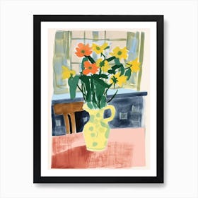 Daffodils Flower Illustration 7 Art Print