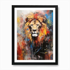 Lion Abstract Expressionism 3 Art Print