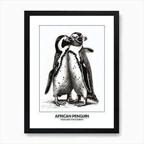 Penguin Huddling For Warmth Poster 1 Art Print