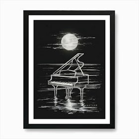 Moonlight Piano Art Print