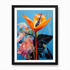 Surreal Florals Bird Of Paradise Flower Painting Art Print