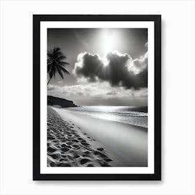 Black And White Beach 22 Art Print