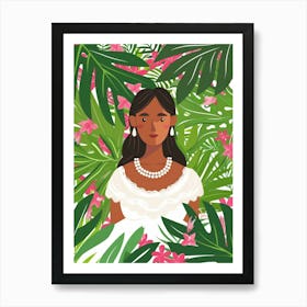 Hawaiian Girl In The Jungle Art Print