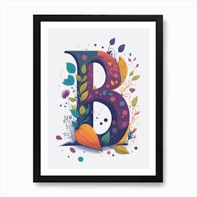 Colorful Letter B Illustration 23 Art Print