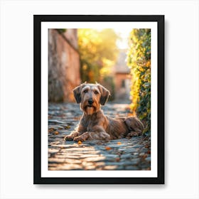 Dachshund. Generated AI. Art Print Affiche