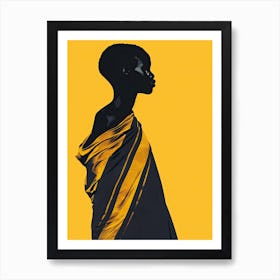 The African Woman In Yellow; A Boho Symphony Art Print