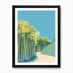 Arashiyama Bamboo Grove Kyoto 1 Colourful Illustration Art Print