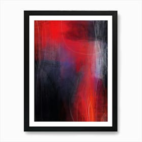 IT WAS ALL A DREAM  ,  red, black, blue, royal, purple, colour blocked Impressionist  Abstract Modern Contemporary Art Print