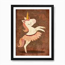 Unicorn In A Tutu Mustard Muted Pastels 2 Art Print