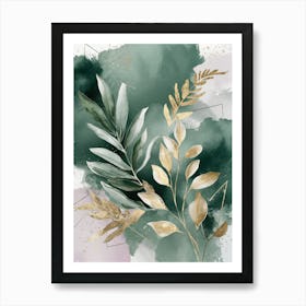 Gold Leaves Canvas Print Art Print