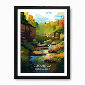 Cuyahoga Lake National Park Travel Poster Illustration Style 3 Póster