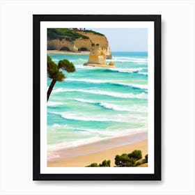 Praia Da Rocha, Algarve, Portugal Contemporary Illustration   Art Print