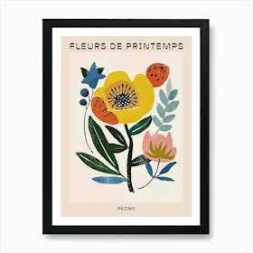 Spring Floral French Poster  Peony 4 Art Print