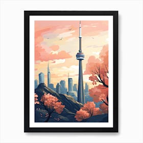Cn Tower   Toronto, Canada   Cute Botanical Illustration Travel 0 Art Print