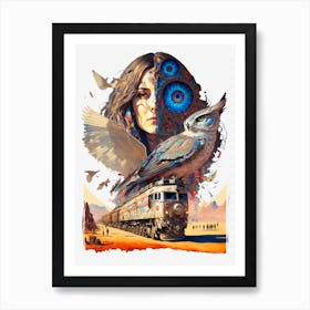 Pop art train fantasy Art Print