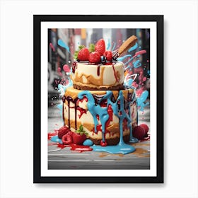 Cake With Splatters Art Print