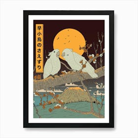 Japanese Cockatoos Art Print