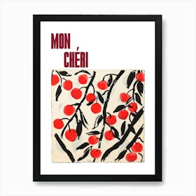 Mon Cheri Poster Summer Cherries Painting Matisse Style 12 Art Print