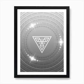 Geometric Glyph in White and Silver with Sparkle Array n.0180 Art Print