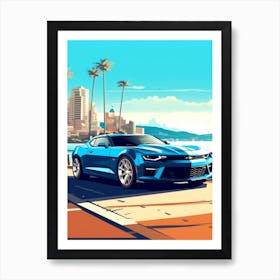A Chevrolet Camaro In French Riviera Car Illustration 1 Art Print