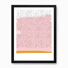 Pink And Mustard Abstract Art Print