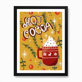 Christmas Hot Cocoa Yellow Poster