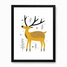 Yellow Elk 1 Art Print