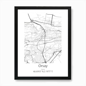 Orsay,France Minimalist Map Poster