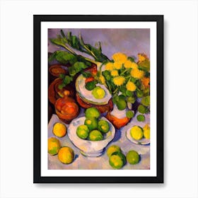 Dandelion Greens Cezanne Style vegetable Art Print