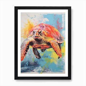 Sea Turtle Screen Print Inspired 2 Art Print