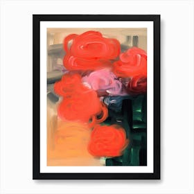 Brush Stroke Flowers Abstract 2 Art Print