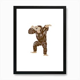 Monkey With Magnifying Glass, Fun Safari Animal Print, Portrait Art Print