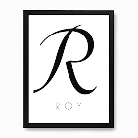 Roy Typography Name Initial Word Art Print