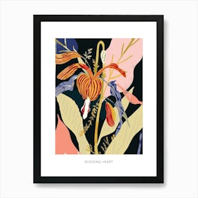 Colourful Flower Illustration Poster Bleeding Heart 3 Art Print