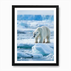 Polar Bear On Ice Art Print