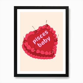 Pisces Baby Zodiac Cake Art Print