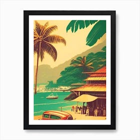 Goa India Palm Vintage Sketch Tropical Destination Art Print