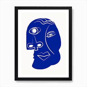 Blue Mood Portrait Art Print