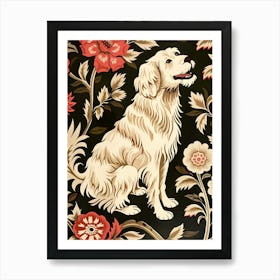 Chinese Lunar Year Of The Dog White 1 Full William Morris Style Art Print