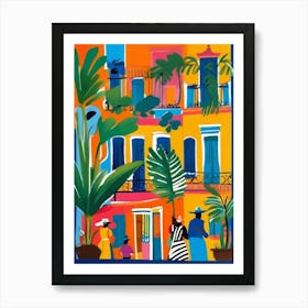 Cuban women in a colorful street Art Print