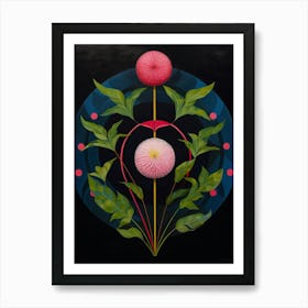 Globe Amaranth 2 Hilma Af Klint Inspired Flower Illustration Art Print