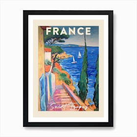 Saint Tropez France 5 Fauvist Painting Travel Poster Art Print