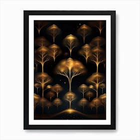 Golden Trees In The Forest 2 Art Print