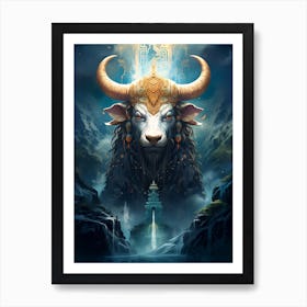 Bull With Horns Art Print