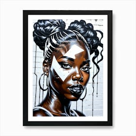 Graffiti Mural Of Beautiful Black Woman 370 Art Print