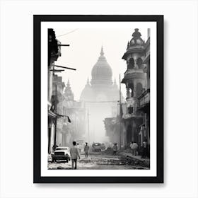 Yangon, Myanmar, Black And White Old Photo 3 Art Print