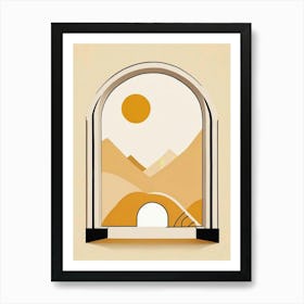 Arches Set Mustard Yellow Dot Sun Art Print (2) Art Print