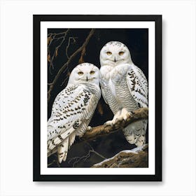 Snowy Owls 4 Art Print